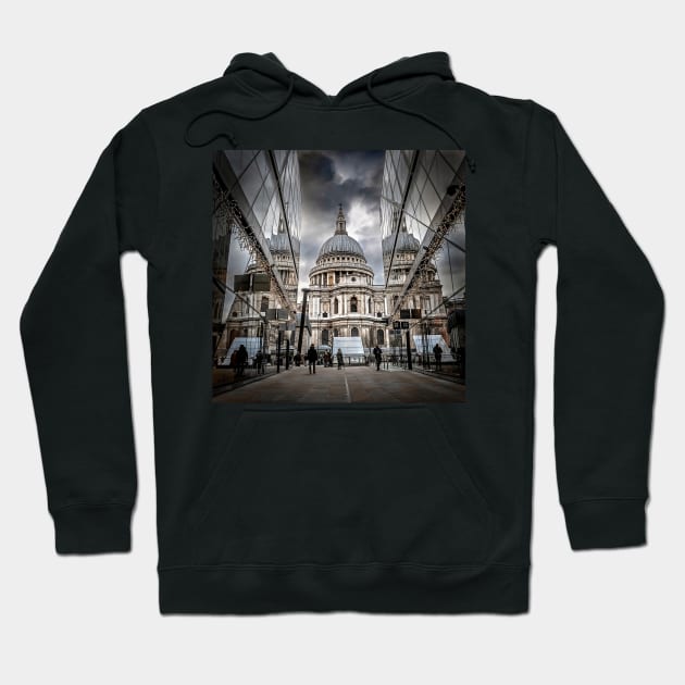 View of St Pauls Cathedral with Reflections Hoodie by TonyNorth